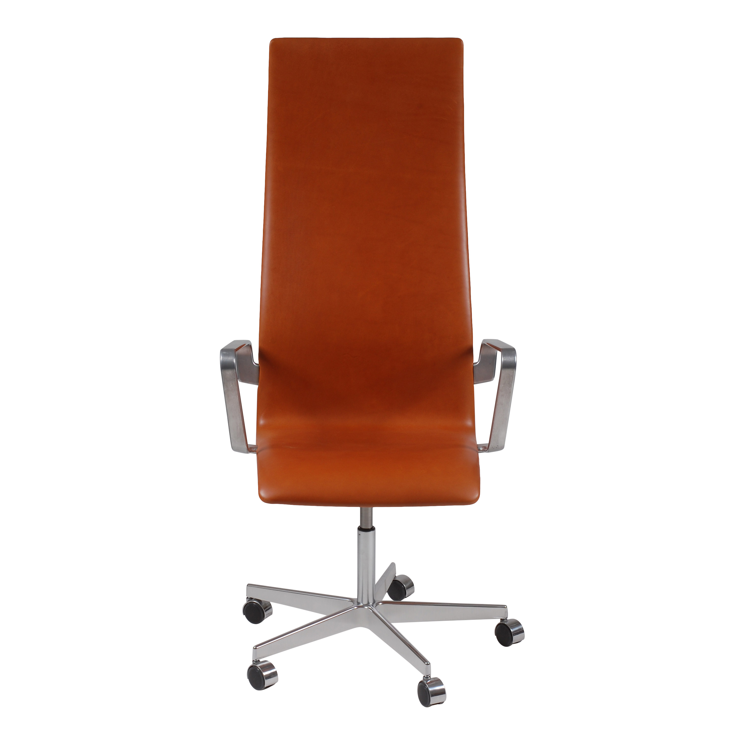 Arne Jacobsen high oxford office chair walnut aniline leather